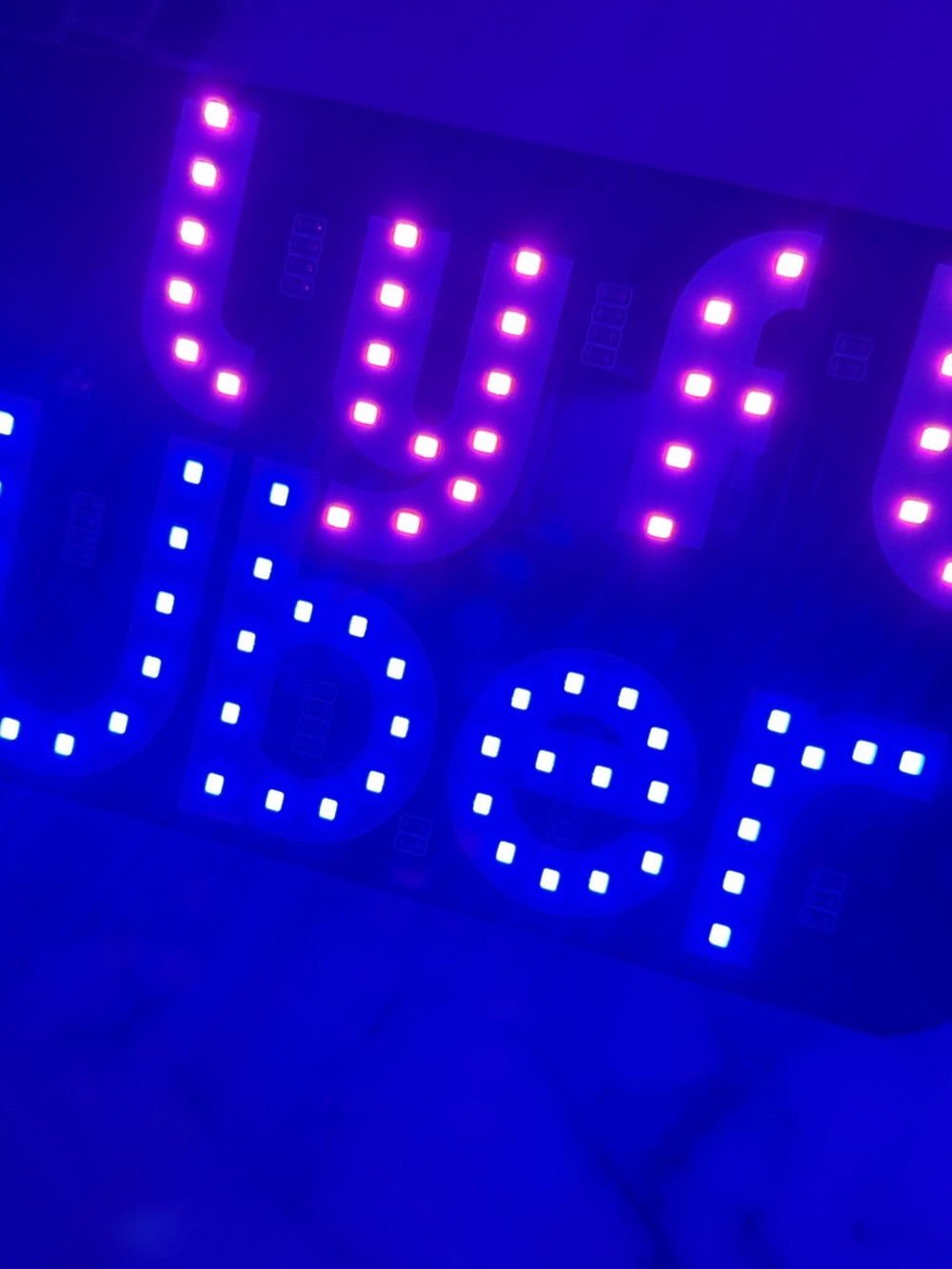 2 in 1 LED Windshield Light Sign for Taxi LED Blue and Pink
